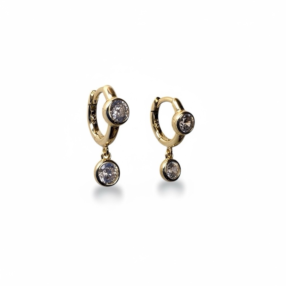 Gold and Silver Dangle Hoop Earrings